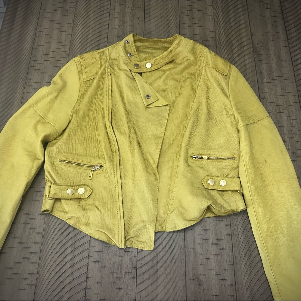 Animale Yellow Women's Leather Jacket